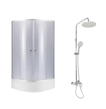 Комплект для душа 2 в 1 Lidz LLSC9090SATMIDGR2SETДушева Latwa LLSC9090SATMIDGR2SET + LDLAT1030CRM45417 сатин/хром с тонированным стеклом, на 3 потребителя (LLSC9090SATMIDGR2SET48317)