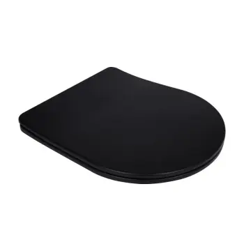 Сидіння для унітаза Qtap Robin 490 дюропластове чорне матове тонке з мікроліфтом та швидким зніманням (QTSC179MB48676)