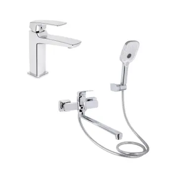 Набор смесителей для ванны и раковины Qtap Tern латунный, хром (SD00054882)