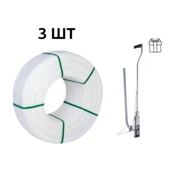 Труба для теплого пола Thermo Alliance PEX-A EVOH 16x2, 0 мм 5-слойная белая с кислородным барьером, набор 320 м с такером ТК-100 (ТК10048944)