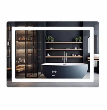 Дзеркало для ванної Lidz Kubis 1200×800 мм з сенсорним LED-підсвічуванням, функцією антизапотівання та димером (LDKUB120080049007)