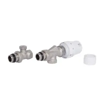 Кран термостатичний осьовий Thermo Alliance SD00055378 Standart латунний нікельований 1/2"x1/2" ВЗ з попереднім налаштуванням (TAS354W15)