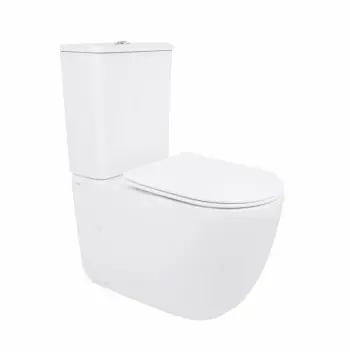 Унитаз-компакт Qtap Leo керамический белый безободковый с сиденьем Soft-close и тихим смывом Ultra Quiet (QTLEO27W49261)