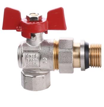 Кран шаровый угловой с американкой WATERVALVE Q003 NV-V124 1/2″ BН