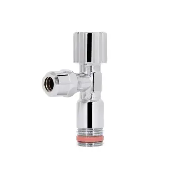 Кран угловой Thermo Alliance Forte вентельный 1/2"Нх3/8"Н с переходником M10, хром TAF341W159