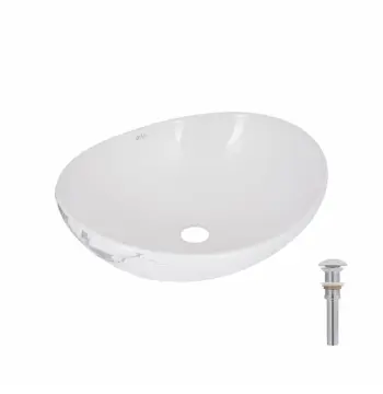 Раковина накладная Qtap Dove мраморная овальная с донным клапаном (QTDOV188MR49785)