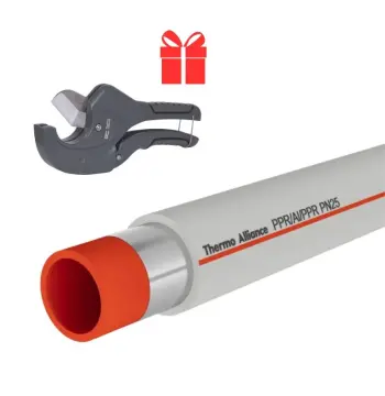 Акционный набор 2 в 1 Thermo Alliance PPR / Professional композитная серая труба 20х3, 4 мм PN 25 100 м с ножницами в подарок (DSA42150274)