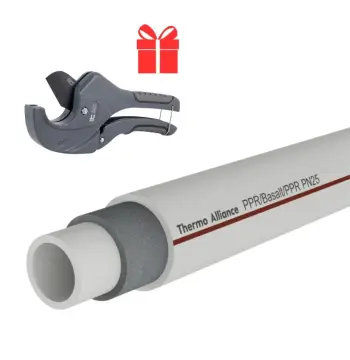 Акционный набор Thermo Alliance: труба PPR Basalt SDR 6 серая 20х3.4 мм 100м и ножницы d20-40 с тефлоновым лезвием в подарок (PRO-00150277)