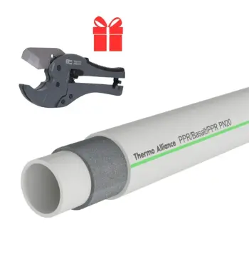 Акционный набор Thermo Alliance с трубой PP-RCT Basalt SDR 6 серой 20х2.8 мм PN20 100м и ножницами в подарок (STD-00350283)