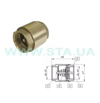 Зворотний клапан із лат. шток 3/4" STA/NoName