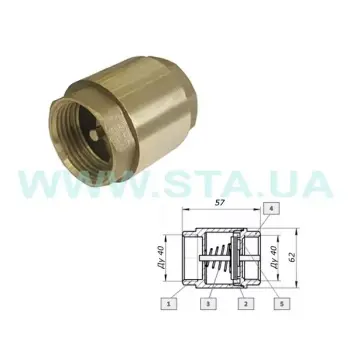 Зворотний клапан із лат. шток 1 1/2" STA