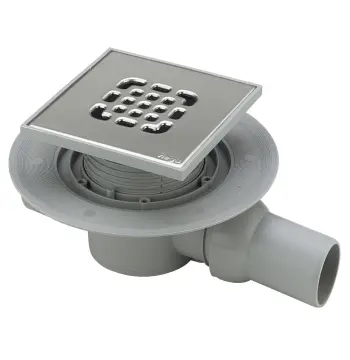 Трап для ванной VIEGA ф50, нерж.решетка,150х150 гориз., с сифоном 557140