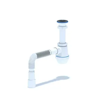 Сифон для кухонної мийки ANI-plast A0115, 1 1/2" x 40 з гнучкою трубою 40 x 40/50