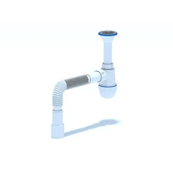 Сифон для мийки ANI-plast C0515, 1 1/2" х 40 з литим випуском, з гнучкою трубою 40 x 40/50