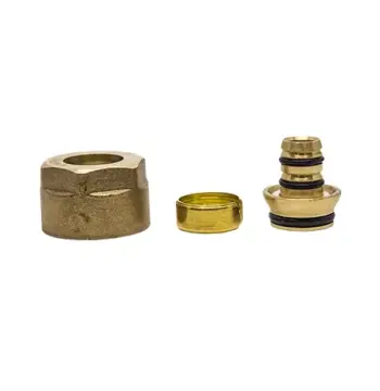 Коннектор для теплого пола KARRO KR1035 16х2.0x3/4" латунный (Pex/Alu/Pex) с резиновым уплотнителем
