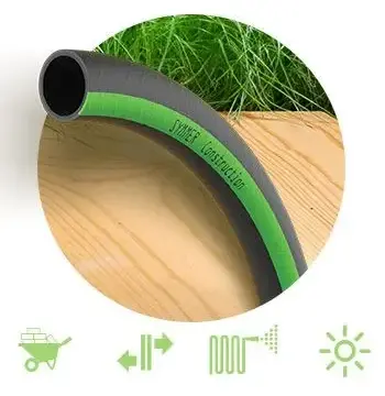 Шланг CONSTRUCTION Ø 1/2" 20м, 4х сл. (чорний із зеленою смугою)