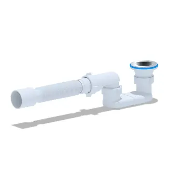 Сифон для душового піддону ANI-plast E016 плоский 1 1/2" з гнучкою трубою 40/50 - 375 мм