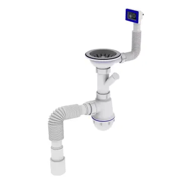 Сифон для кухонної мийки Kronoplast М-1550-Е 1/2 з відведенням для підключення пральної машини Ø40х40/50 (SM27020343)