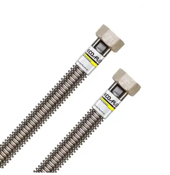Нержавіючий гофрований шланг Eco-Flex Вода/Тепло 120 см гайка-гайка 3/4"