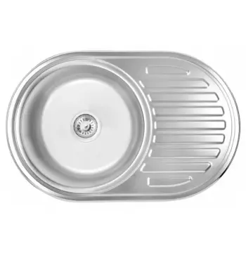 Кухонна мийка WEZER 7750(08) Satin 770x500x180 мм + сифон