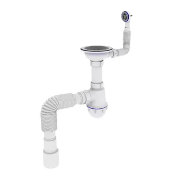 Сифон для мойки Krono Plast М-1055-Е Ø40×40 мм/50 с переливом (1035136)