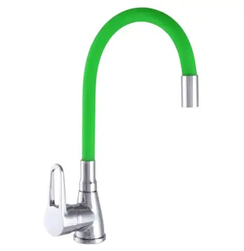 Змішувач для кухні WEZER SOP4-R045-GREEN з гнучким виливом, зелений