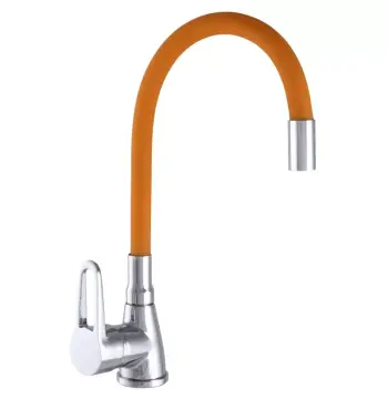 Змішувач для кухні WEZER SOP4-R045-ORANGE з гнучким виливом, помаранчевий