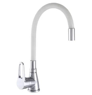 Змішувач для кухні WEZER SOP4-R045-WHITE з гнучким виливом, білий