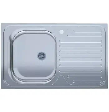 Мийка нерж.UA 5080-L товщ-0.4mm, р-р-500*800*140mm Polish (накладна)