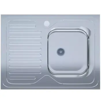 Мийка нерж.UA 6080-R товщ-0.4mm, р-р-600*800*140mm Polish (накладна)