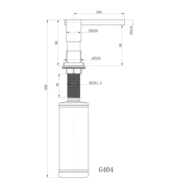 Дозатор для миючого засобу GAPPO G404, що вбудовується в мийку, латунь/пластик, хром 300 мл