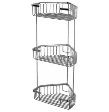 Полиця кутова Frap F335-2, 3-х ярусна, 240х570 мм, хром