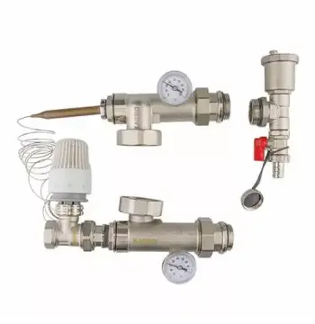 Смесительная группа KARRO KR 88000S 3/4" с термостатическим краном латунная для теплого пола