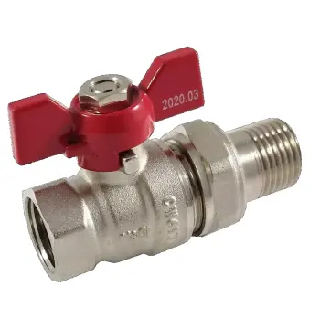 Кран кульовий з американкою V&G Optima 3/4"ВЗ (червоний метелик)