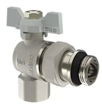 Кран кульовий з американкою кутовий V&G Optima 1/2"ВЗ (білий метелик)