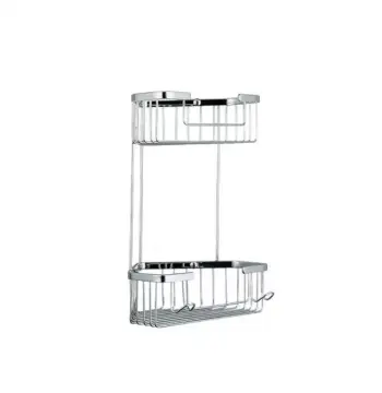 Полиця кутова Frap F351-1, 2-х ярусна, 240х320 мм, хром