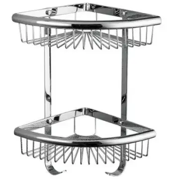 Полиця кутова Frap F352-1, 2-х ярусна, 240х320 мм, нержавіюча сталь, хром