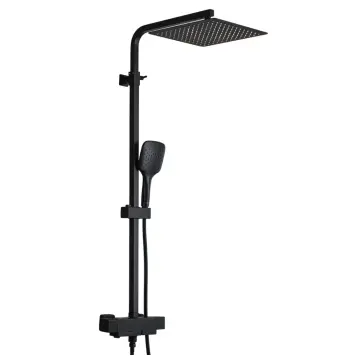 Душова система GAPPO G2417-60 термостат, вилив - перемикач на лійку, чорний
