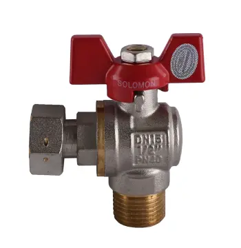 Кран шаровый угловой с накидной гайкой SOLOMON 1/2″ НВ PN40 160402