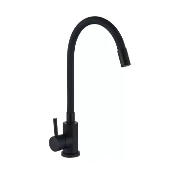 Смеситель для кухни WEZER EKO4E-01-BLACK из нержавеющей стали черный с гибким изливом (1044071)