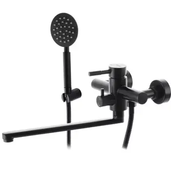 Змішувач для ванни WEZER EKO7A-01-BLACK, нержавіюча сталь, чорний