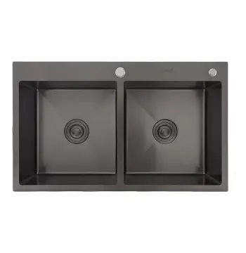 Кухонна мийка GAPPO GS8350-6 накладна 830x500 мм, нержавіюча сталь, поверхня PVD