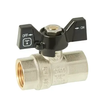 Кран кульовий ITAL PN40 1/2" вн.-вн., метелик, нікель