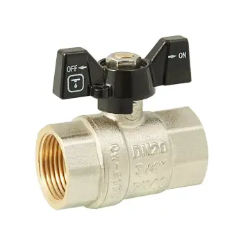 Кран кульовий ITAL PN40 3/4" вн.-вн., метелик, нікель