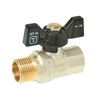 Кран кульовий ITAL PN40 1/2" вн.-зов., метелик, нікель