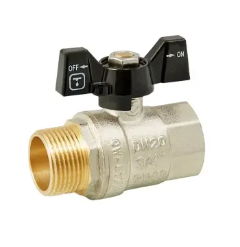 Кран кульовий ITAL PN40 3/4" вн.-зов., метелик, нікель