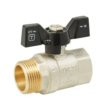 Кран кульовий ITAL PN40 1" вн.-зов., метелик, нікель