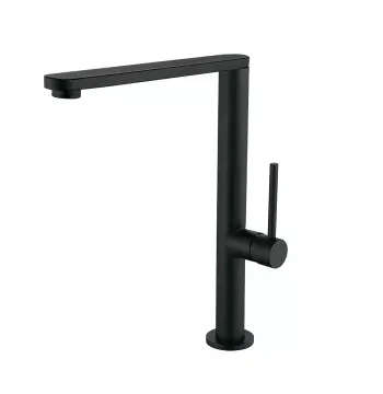 EKO4G-01 BLACK кухня одноваж. вис. поворот. вилив нерж.сталь гайка Ø25 (black)