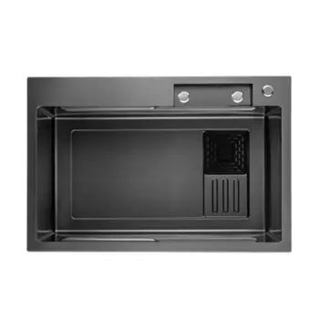 ID 7545-BC мийка PROFI 750x450x215мм,(3.0/0.8мм),сифон. дозат. 2 кош, дошк, зміщувач PVD Black
