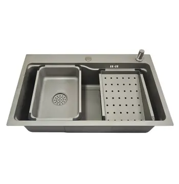 ID 7546-G мийка 750x460x215мм,(3.0/0.8мм),сифон. дозат. 2 кошика PVD Grey